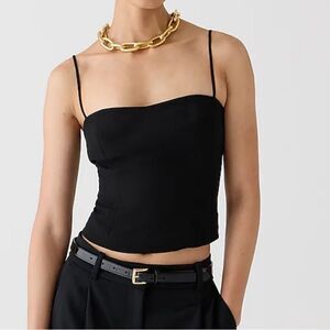 J Crew Sweetheart bustier top in drapey crepe Womens Size 8 Black